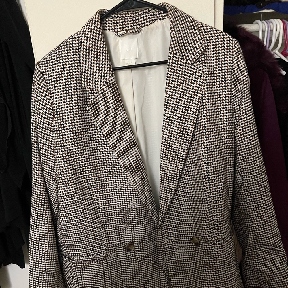 Oversized Checkered Blazer
